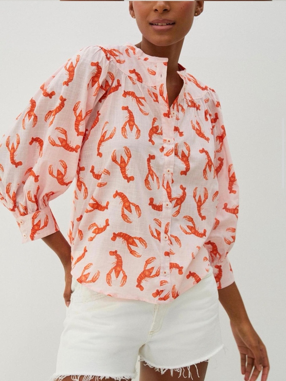 Anthropologie Whimsy Lobster Blouse